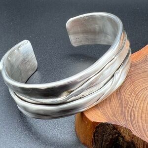 Native American Sterling Silver Cuff by G. Lazaro
